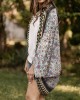 Floral Tribal Pattern Print Open Front Loose Cardigan