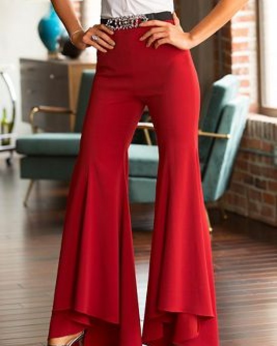 Women's High Waist Fashion Flare Pants  HE1603-02-02