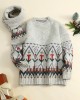 Women Christmas Elements Claret Vintage with Scarf Casual Sweaters