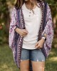 Floral Tribal Pattern Print Open Front Loose Cardigan